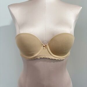 🌷Sale* Aerie Strapless Bra Size 32B Lace Sand Beige Tan Underwire